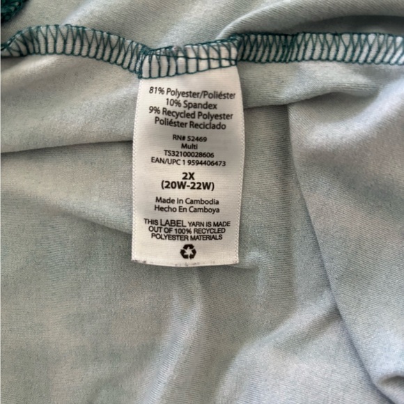 Terra & Sky Leggings Women’s 2X Green Tie Dye Casualwear Activewear Ankle Length - Picture 3 of 6